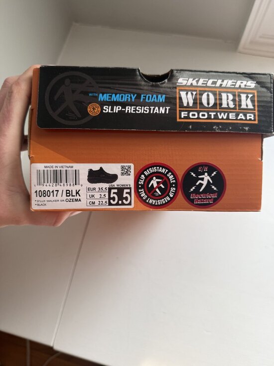 NWB Sketchers Footwear Sneaker D'Lux Walker SR Ozema Black Size US 5.5 $95 [jb] - Picture 9 of 16